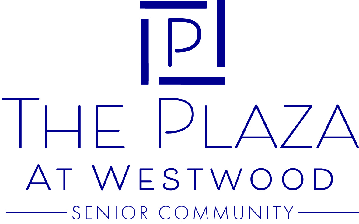 company logo reads 'The Plaza at Westwood, Senior Living Community'
